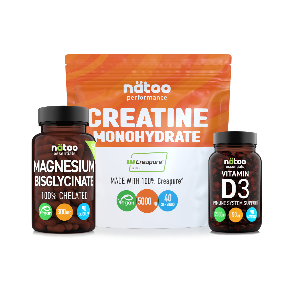 Donna 40+ Pack Nätoo con creatina Creapure®, vitamina D3 2000 UI e magnesio bisglicinato