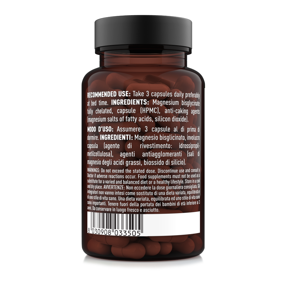 Ingredienti e modo d'uso Magnesio Bisglicinato Nätoo 90 capsule, integratore vegan