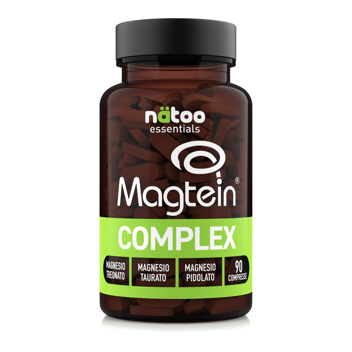 Magtein Complex Natoo integratore di magnesio con magnesio L-treonato Magtein, taurato e pidolato – confezione da 90 compresse
