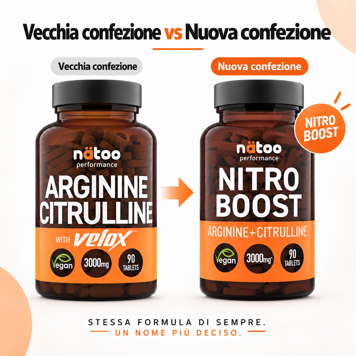Nitro Boost Nätoo: confronto tra la vecchia e la nuova veste grafica del barattolo