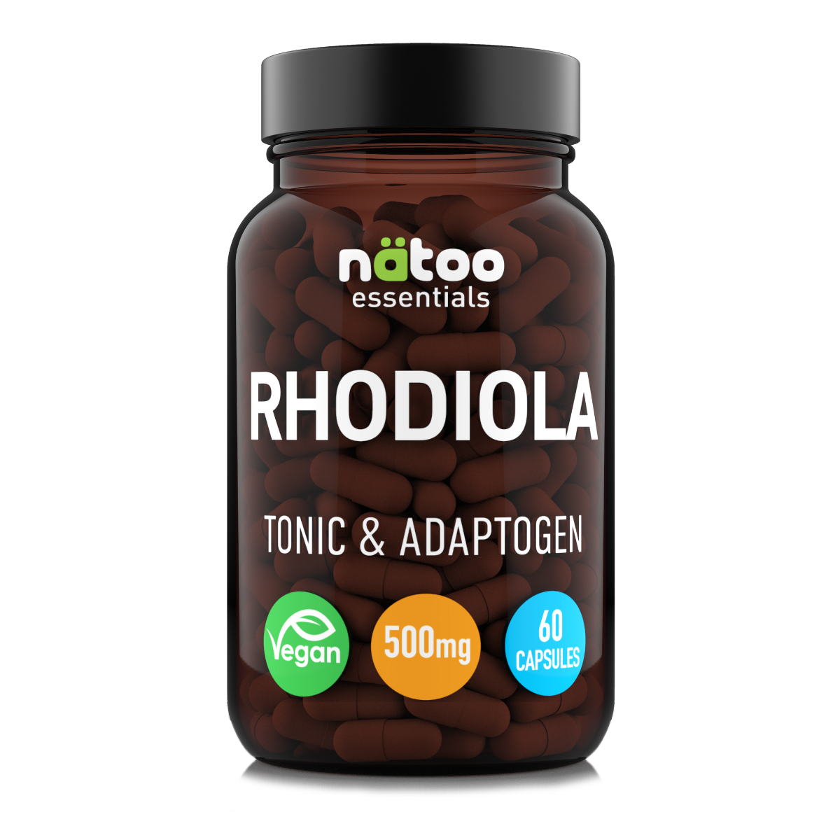 Integratore Rhodiola Rosea Nätoo Essentials 500mg in capsule vegetali