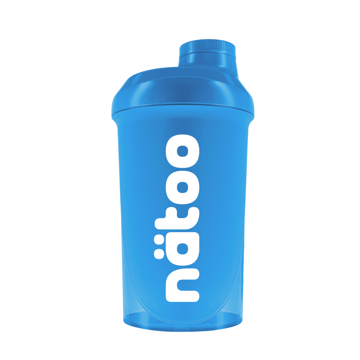 Shaker Nätoo blu 500 ml con logo verticale bianco
