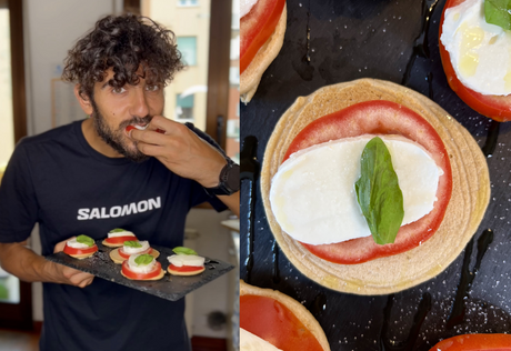 Pancake Caprese con Farina di Avena al Gusto Pizza