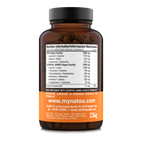 Retro confezione Aminoacidi Essenziali EAA Natoo con tabella dei valori nutrizionali