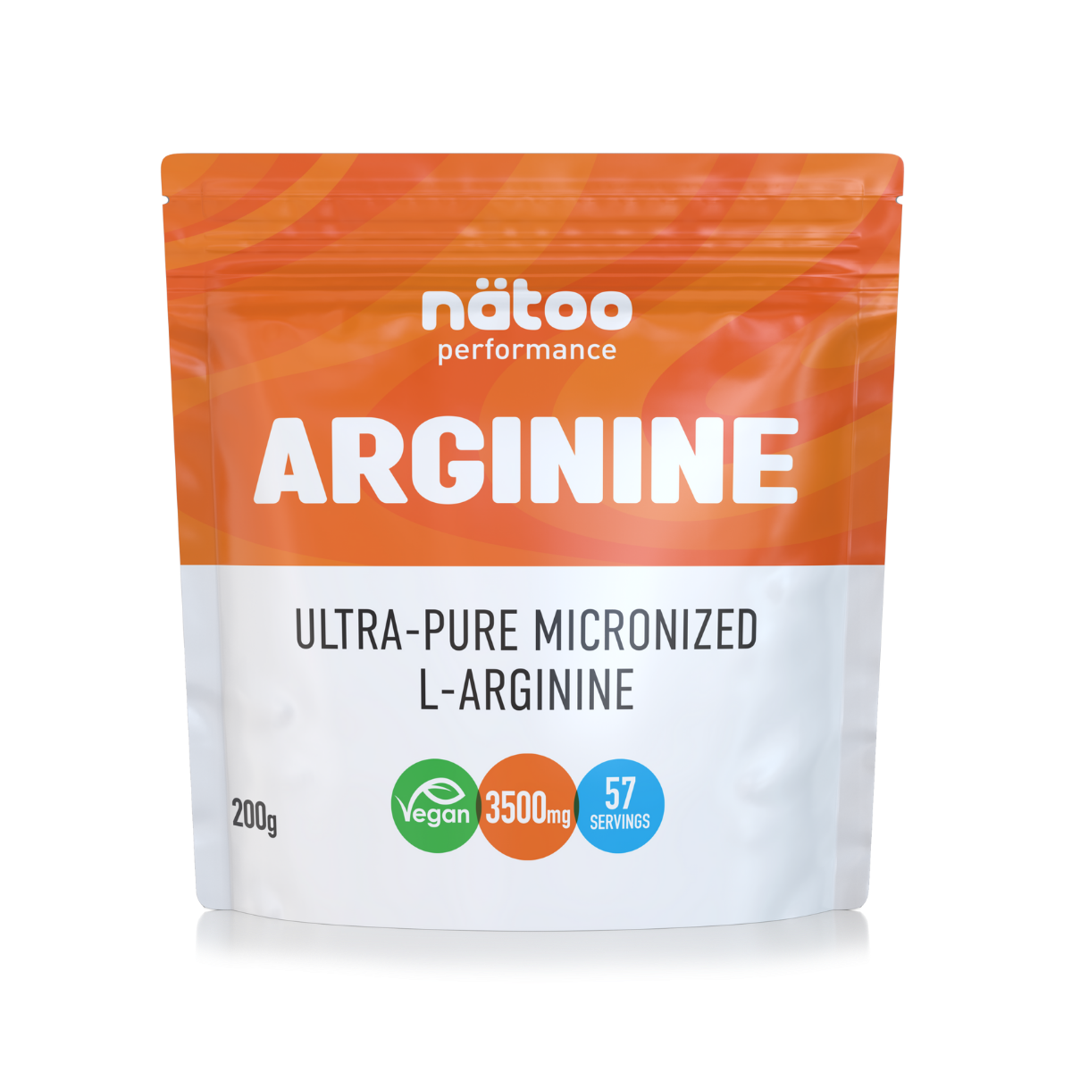Arginina in polvere Natoo da 200 g, L-arginina micronizzata in formato vegano per sportivi