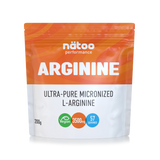 Arginina in polvere Natoo da 200 g, L-arginina micronizzata in formato vegano per sportivi