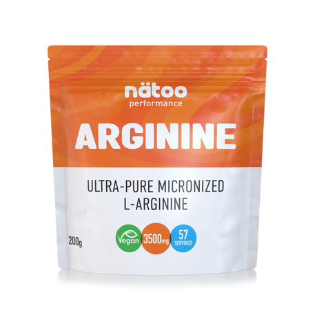 Arginina in polvere Natoo da 200 g, L-arginina micronizzata in formato vegano per sportivi