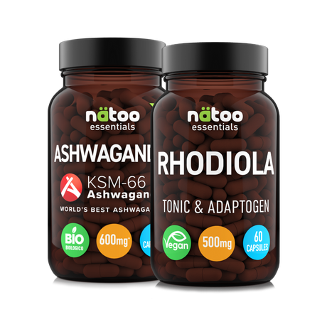 Pacchetto Ashwagandha e Rhodiola – integratori adattogeni naturali per stress, energia e concentrazione