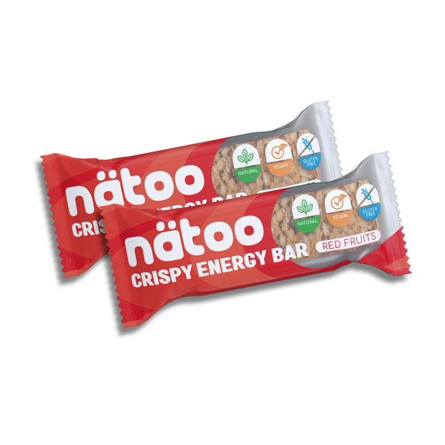 Duo Pack di barrette energetiche ai frutti rossi Natoo, naturali, vegane e senza glutine