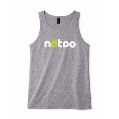 Canotta uomo Natoo grigia in 100% cotone vista frontale, modello sportivo per palestra e allenamento.
