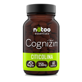 Citicolina Cognizin 250 mg Natoo Essentials 60 compresse integratore di CDP colina vegano vista frontale