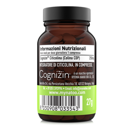 Citicolina Cognizin 250 mg Natoo Essentials informazioni nutrizionali integratore CDP colina
