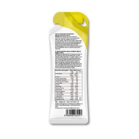 Etichetta valori nutrizionali gel energetico Lemonade