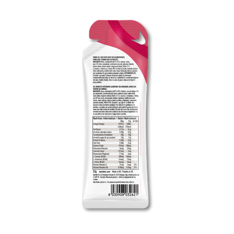 Etichetta valori nutrizionali gel energetico Red Fruits