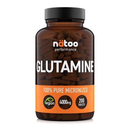 Glutammina in compresse Nätoo, L-Glutammina pura, barattolo fronte