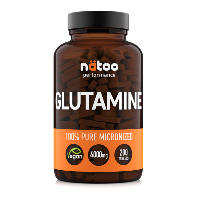 Glutammina in compresse Nätoo, L-Glutammina pura, barattolo fronte