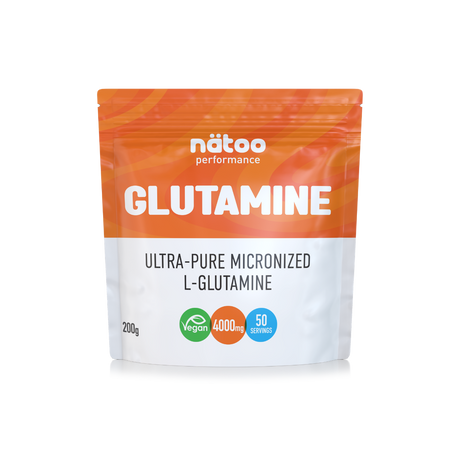 Glutammina in polvere Nätoo 200 g, L-Glutammina pura, barattolo fronte