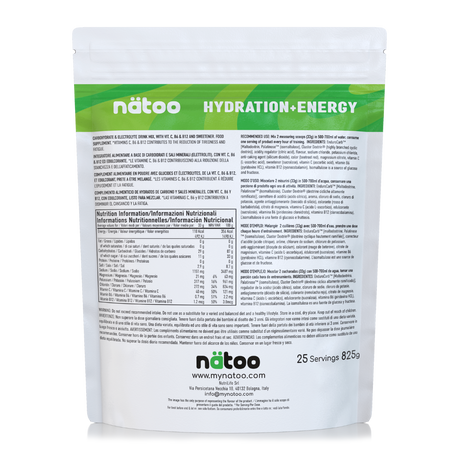 Etichetta valori nutrizionali di Hydra Lemon Lime 825 g