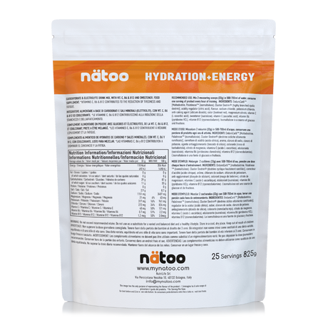 Etichetta valori nutrizionali di Hydra Orange Splash 825 g