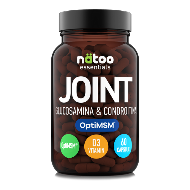 Joint Nätoo, glucosamina e condroitina con OptiMSM®, barattolo in vetro da 60 capsule