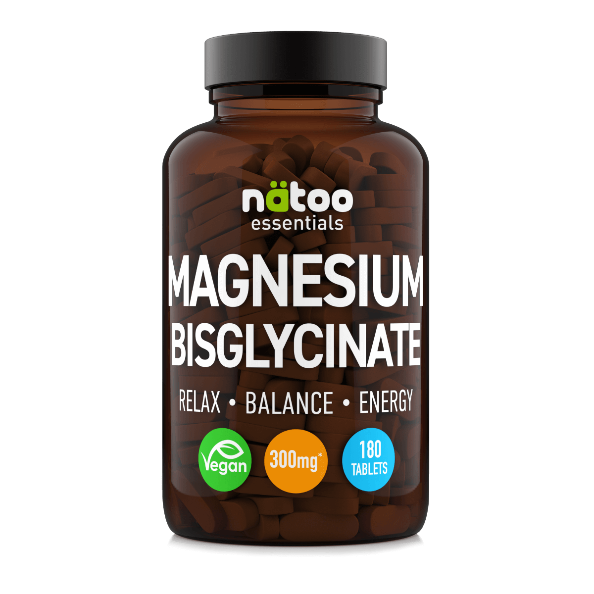 Magnesio Bisglicinato Natoo da 180 compresse, integratore di magnesio chelato per utilizzo quotidiano