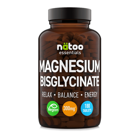 Magnesio Bisglicinato Natoo da 180 compresse, integratore di magnesio chelato per utilizzo quotidiano