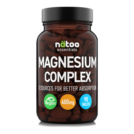 Magnesium Complex Natoo da 90 compresse, integratore di magnesio a 3 fonti per energia, muscoli ed equilibrio elettrolitico