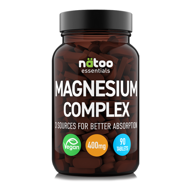 Magnesium Complex Natoo da 90 compresse, integratore di magnesio a 3 fonti per energia, muscoli ed equilibrio elettrolitico