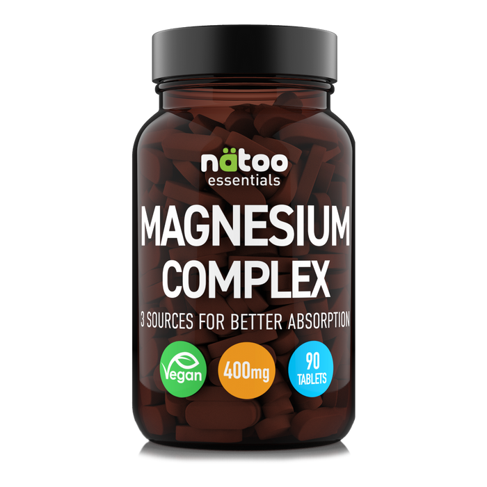 Magnesium Complex Natoo da 90 compresse, integratore di magnesio a 3 fonti per energia, muscoli ed equilibrio elettrolitico