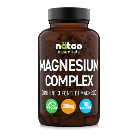 Magnesium Complex Nätoo 180 compresse, integratore di magnesio a 3 fonti, scorta per 60 giorni