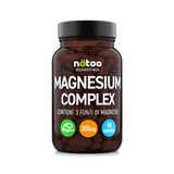 Magnesium Complex Nätoo 90 compresse, magnesio da 3 fonti 300 mg, vegan