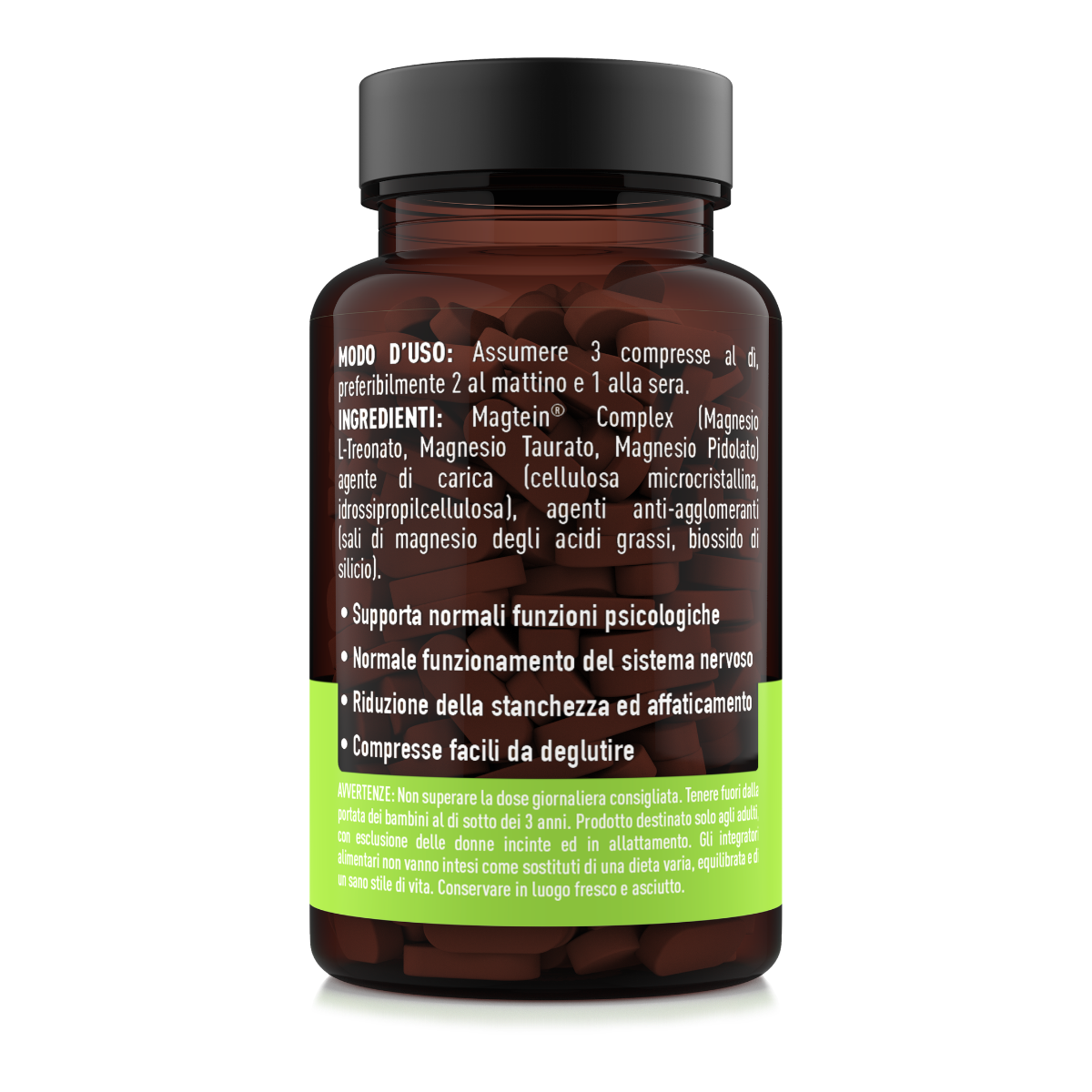 Magtein Complex Natoo con magnesio L-treonato Magtein, magnesio taurato e magnesio pidolato - Modo d'uso e ingredienti