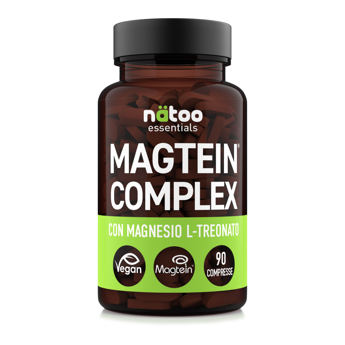 Magtein Complex Natoo integratore di magnesio con magnesio L-treonato Magtein, taurato e pidolato – confezione da 90 compresse