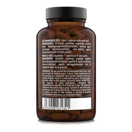 Retro confezione NAC 600 mg Natoo 180 capsule – composizione e istruzioni