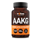 Barattolo in vetro Nätoo AAKG Arginina Alfa-Chetoglutarato 3000mg – 90 compresse vegane pre-workout, vista frontale