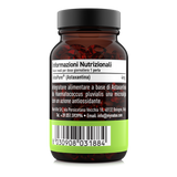 Etichetta laterale sinistra Nätoo Astaxanthin AstaPure® con tabella nutrizionale: 4mg di astaxantina da Haematococcus pluvialis per perla, vegana