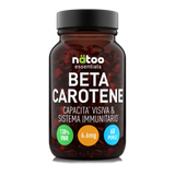 Barattolo in vetro Nätoo Beta Carotene Essentials 6,6mg – 60 perle, 138% VNR Vitamina A, vista frontale