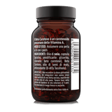 Etichetta laterale destra Nätoo Beta Carotene con ingredienti, modo d'uso e avvertenze – integratore in perle softgel