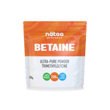 Busta Nätoo Betaine Ultra-Pure Powder Trimethylglycine – 1500mg di Betaina Trimetilglicina pura per dose, 133 porzioni, vegana Made in Italy, vista frontale