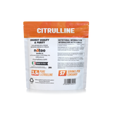 Retro busta Nätoo Citrullina in polvere 200g con tabella nutrizionale: 3500mg di L-Citrullina per misurino, ingredienti e modo d'uso