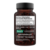 Etichetta laterale sinistra Nätoo CLA Tonalin® con tabella nutrizionale: 3000mg di Tonalin® e 2400mg di acido linoleico coniugato per dose di 3 softgel