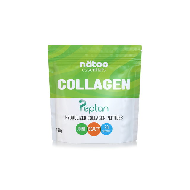 Busta Nätoo Essentials Collagen da 150 g, fronte: peptidi di collagene idrolizzato Peptan, 30 porzioni