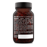 Etichetta laterale destra Nätoo CoQ10 100mg con ingredienti: softgel con olio di semi di lino ALA, lecitina di girasole, modo d'uso e avvertenze
