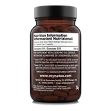 Etichetta laterale sinistra Nätoo CoQ10 Kaneka Q10™ con tabella nutrizionale: 200mg di Coenzima Q10 per dose giornaliera di 1 capsula
