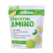 Confezione Nätoo Essential Amino gusto Lemon Lime Formato 420g (30 porzioni) – integratore di aminoacidi essenziali EAA e BCAA 2:1:1, zero zuccheri, con Glutammina, Citrullina e Taurina ed enzimi digestivi