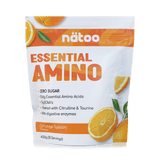 Confezione Nätoo Essential Amino gusto Orange Splash formato 420g (30 porzioni) – integratore di aminoacidi essenziali EAA e BCAA 2:1:1, zero zuccheri, con Glutammina, Citrullina e Taurina ed enzimi digestivi