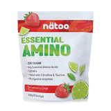 Confezione Nätoo Essential Amino gusto Strawberry Lime formato 420g (30 porzioni) – integratore di aminoacidi essenziali EAA e BCAA 2:1:1, zero zuccheri, con Glutammina, Citrullina e Taurina ed enzimi digestivi