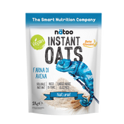 Confezione Nätoo Instant Oats farina d'avena istantanea gusto Neutro 1kg – farina d'avena gourmet ricca di fibre e beta-glucani, basso indice glicemico, vegan