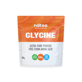 Busta Nätoo Glycine Ultra-Pure Powder Free Form – 2500mg di Glicina pura per dose, 80 porzioni, vegana Made in Italy, vista frontale