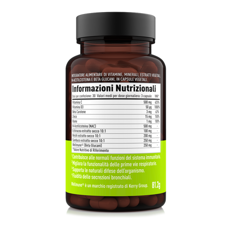 Etichetta Nätoo Immune Boost con tabella nutrizionale e benefici principali